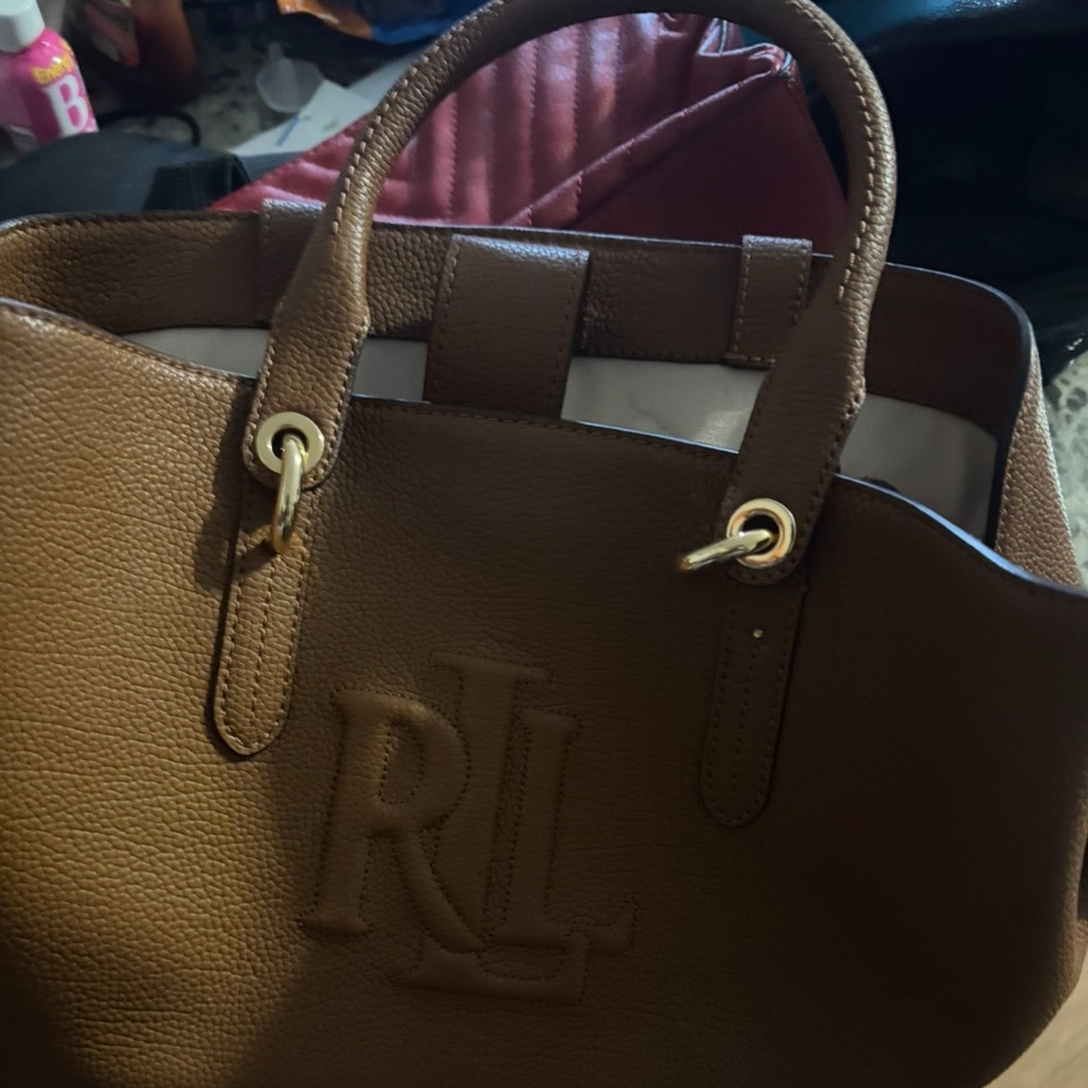 Beige and gold, Ralph Lauren purse - Used Like new
